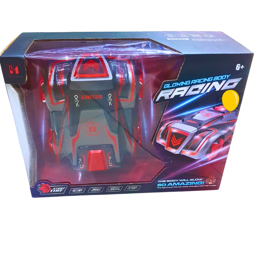 Glowing Racing Stunt Car - 360° Spinning RC Car with LED Lights for Kids Main image