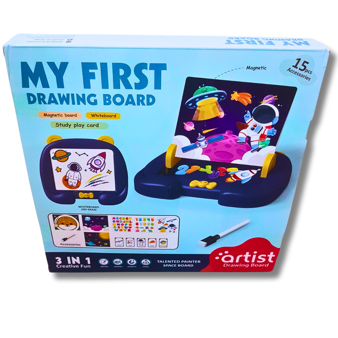 My First Drawing Board - 3-in-1 Magnetic and Whiteboard Set with Accessories (Ages 3+) Secondary image