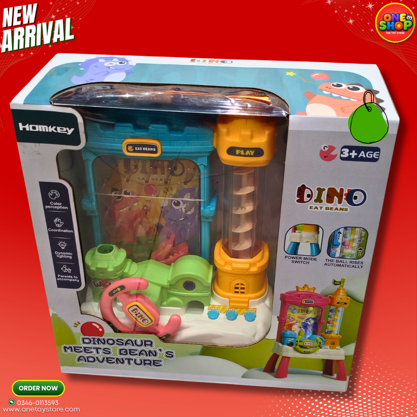 Dinosaur Meets Bean’s Adventure Play Set – Dino Eat Beans Interactive Learning Toy with Lights & Music (3+ Age) in Pakistan Main image