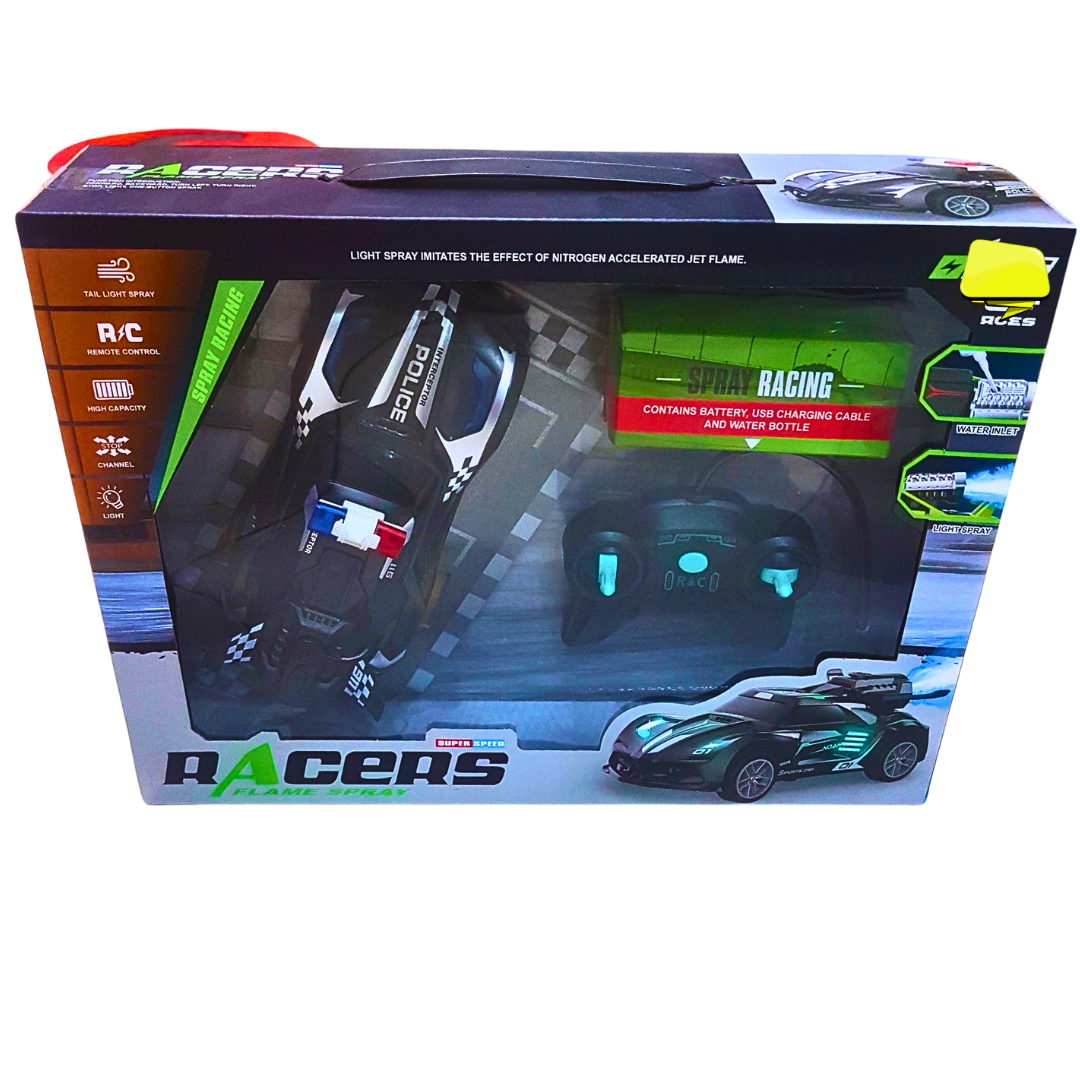 RC Police Spray Racing Car – Light Spray Effects with Remote Control for Kids