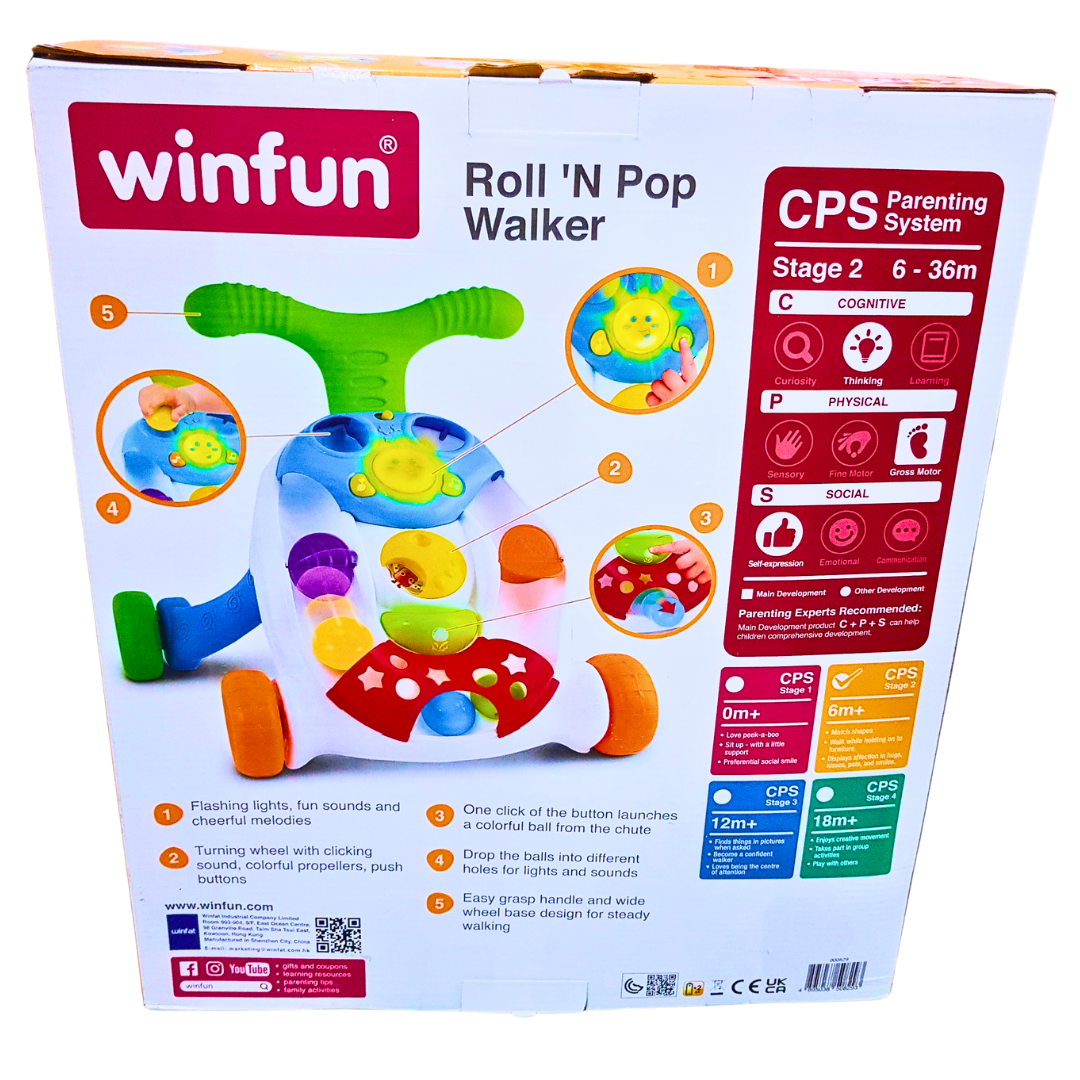 WinFun Roll 'N Pop Walker – Interactive Learning & Walking Aid for Babies | Lights, Sounds & Ball-Dropping Fun | 6-36 Months Secondary image
