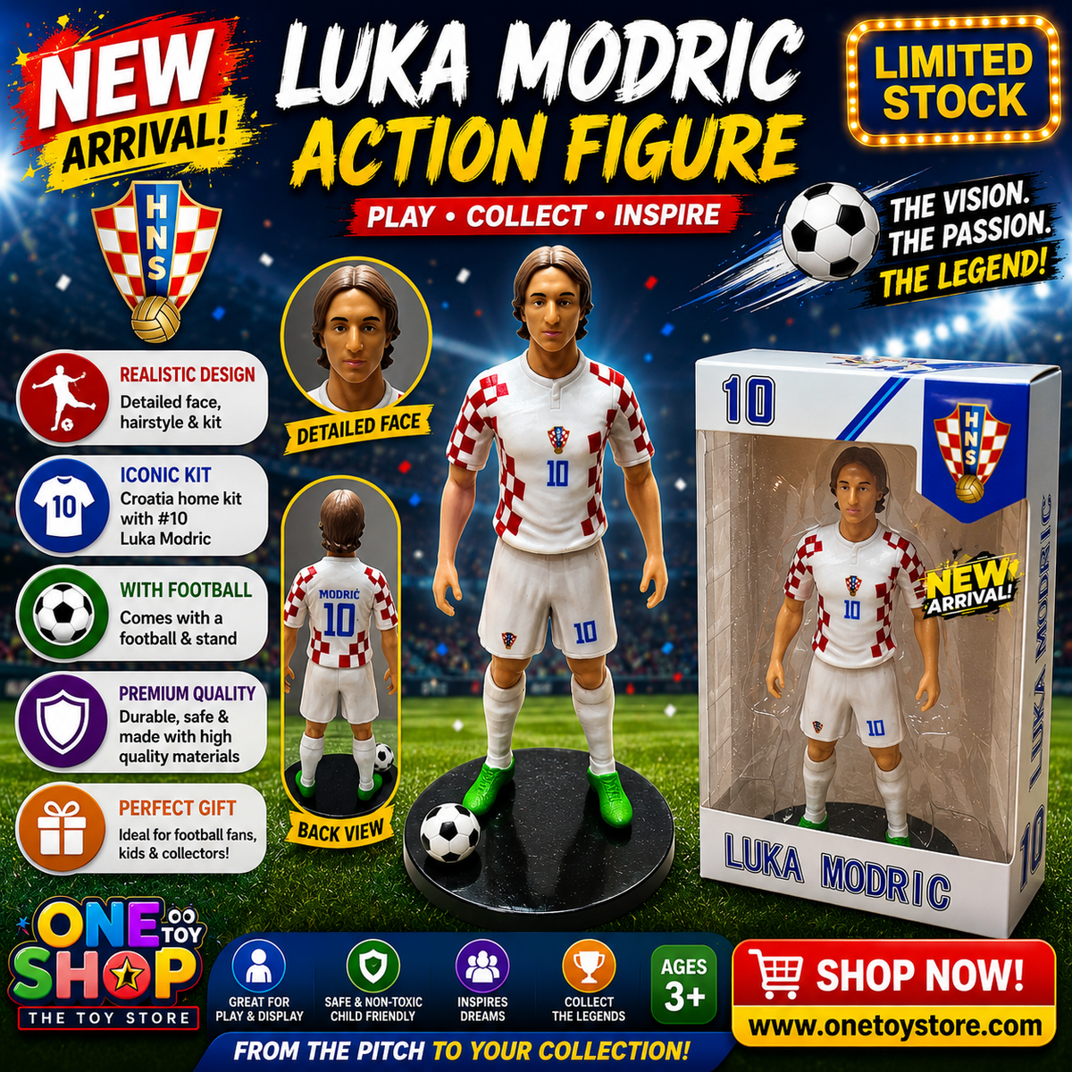 Luka Modrić Football Action Figure – 8 Inch Croatia National Team Toy | Limited Edition #10 Midfield Maestro Collectible