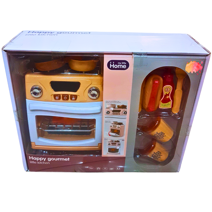 Happy Gourmet Little Kitchen Toy Set with Cooking Accessories – Realistic Kitchen Play for Kids – Ages 3+ Main image