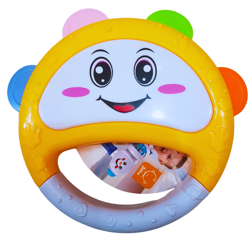 Smiling Face Baby Rattle Teether – Interactive Sensory Toy Main image