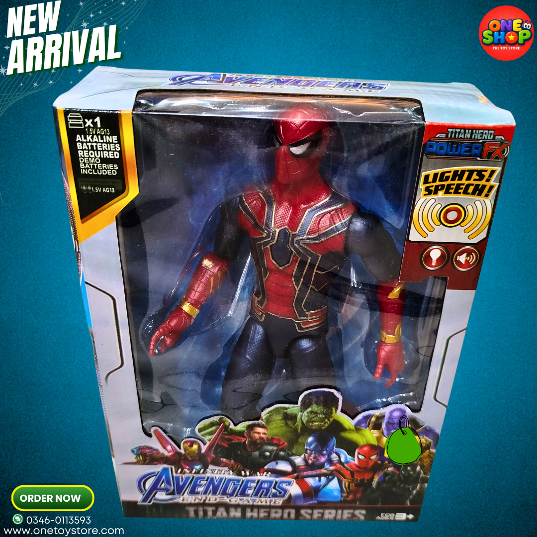 Marvel Avengers Spider-Man Titan Hero Power FX Action Figure with Lights & Sound – Large Talking Superhero Toy for Kids (3+ Years)