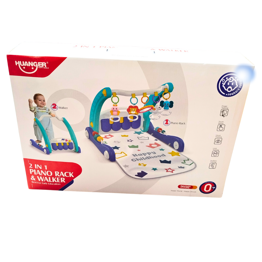 🎹 2-in-1 Baby Piano Activity Gym & Walker – Musical Play Mat for Early Learning & Walking Support (0M+)