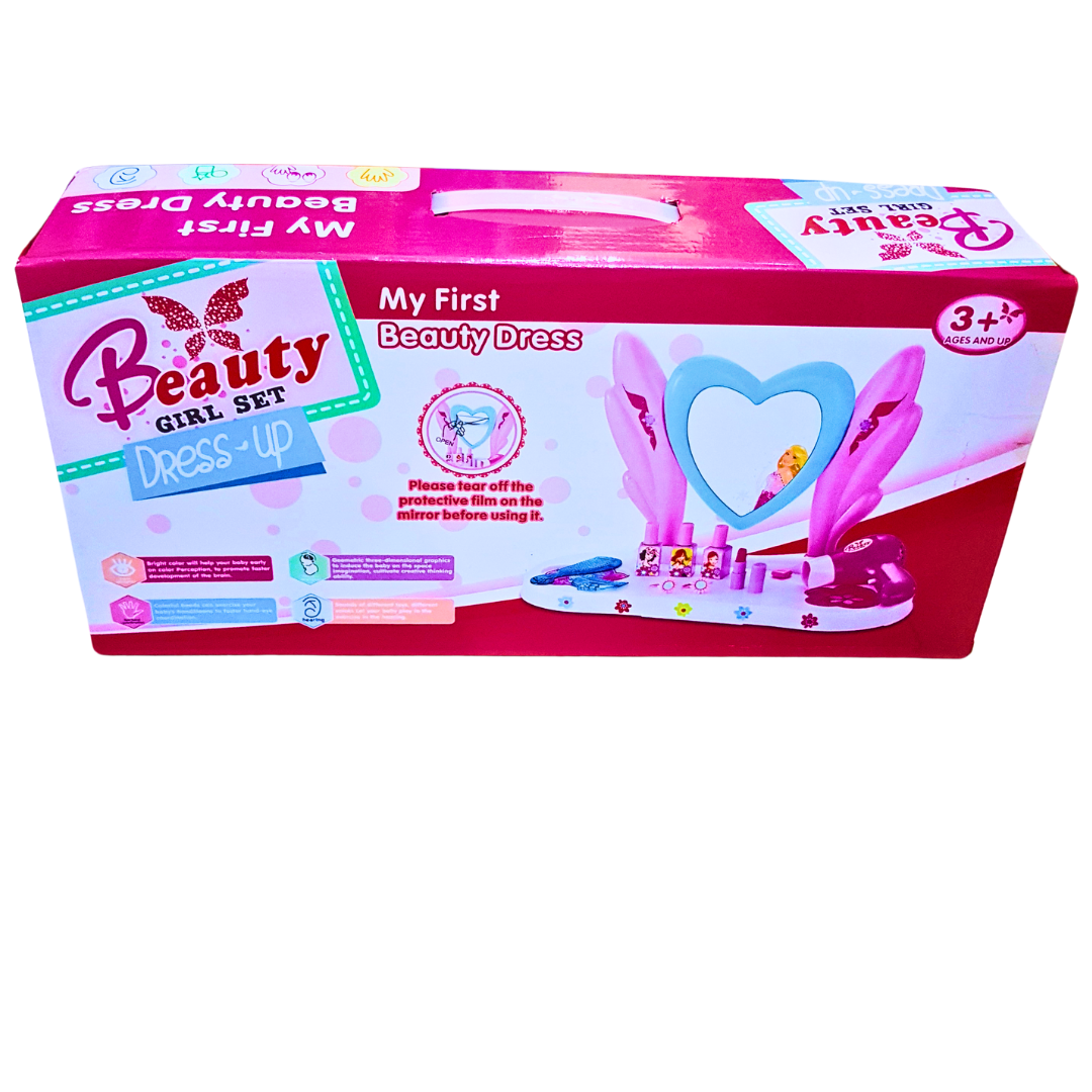 My First Beauty Dress-Up Set for Girls – Interactive Vanity Play Set with Hairdryer and Makeup Accessories for Kids Secondary image