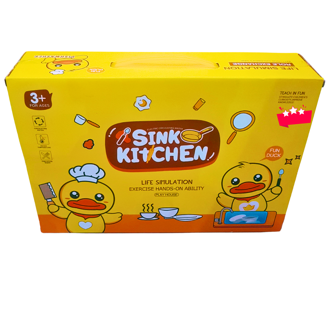 Duck Sink Kitchen Play Set for Kids | 20-Piece Electric Water Sink with Utensils & Dishes (Ages 3+) Secondary image