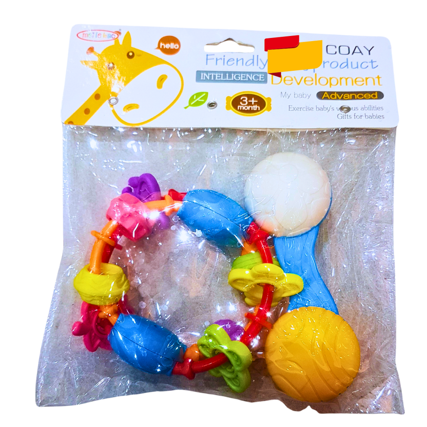 Baby Sensory Rattle & Teething Ring – Colorful & Engaging (3M+) 🎶👶 Main image