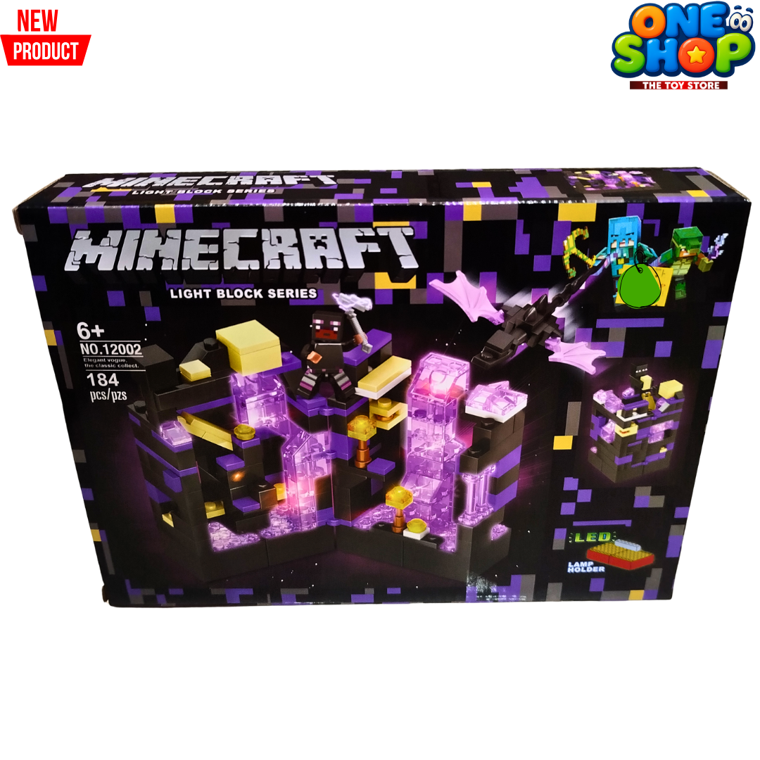 Minecraft Light Block Series LED Building Set – 184 PCS Fantasy Construction Blocks Toy for Kids | Dragon & Adventure Figure Playset | Educational STEM Toy for Boys & Girls 6+