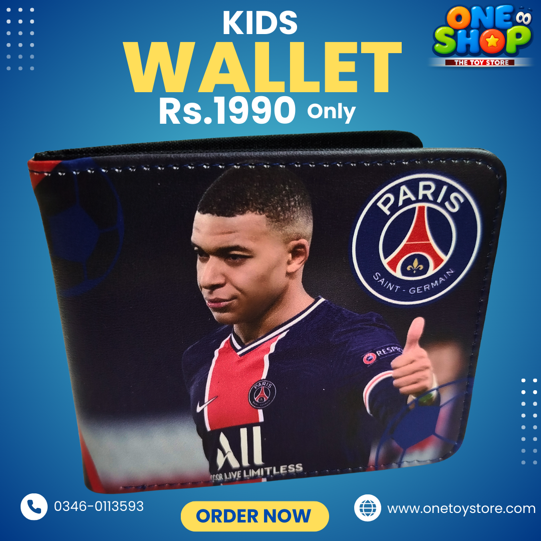 Kylian Mbappé PSG Kids Wallet for Boys | Paris Saint-Germain Football Wallet | Premium PU Leather Children Wallet – Stylish & Durable (Rs.1990)