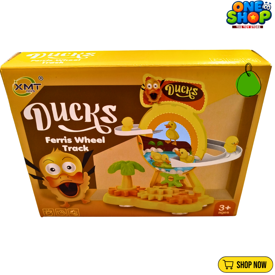 Ducks Ferris Wheel Track Toy for Kids – Rotating Duck Slide Track Playset with Moving Ducks | Educational Interactive Toy for Boys & Girls Age 3+