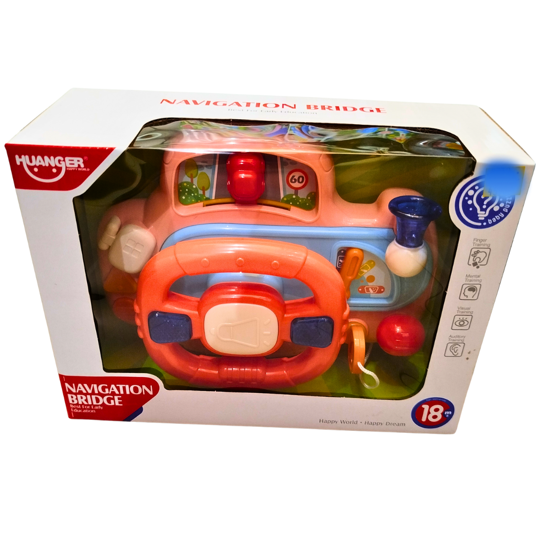 🚗 Huanger Baby Steering Wheel Toy – Navigation Bridge Driving Simulator with Lights, Sounds & Gear Shift | Educational Toy for 18+ Months Secondary image