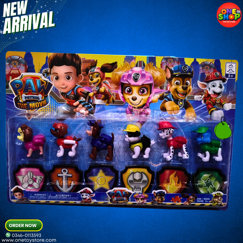Paw Patrol The Movie Action Figures Set for Kids – Complete Puppy Team Toy Pack | Cartoon Dog Character Toys for Boys & Girls (3+) Main image