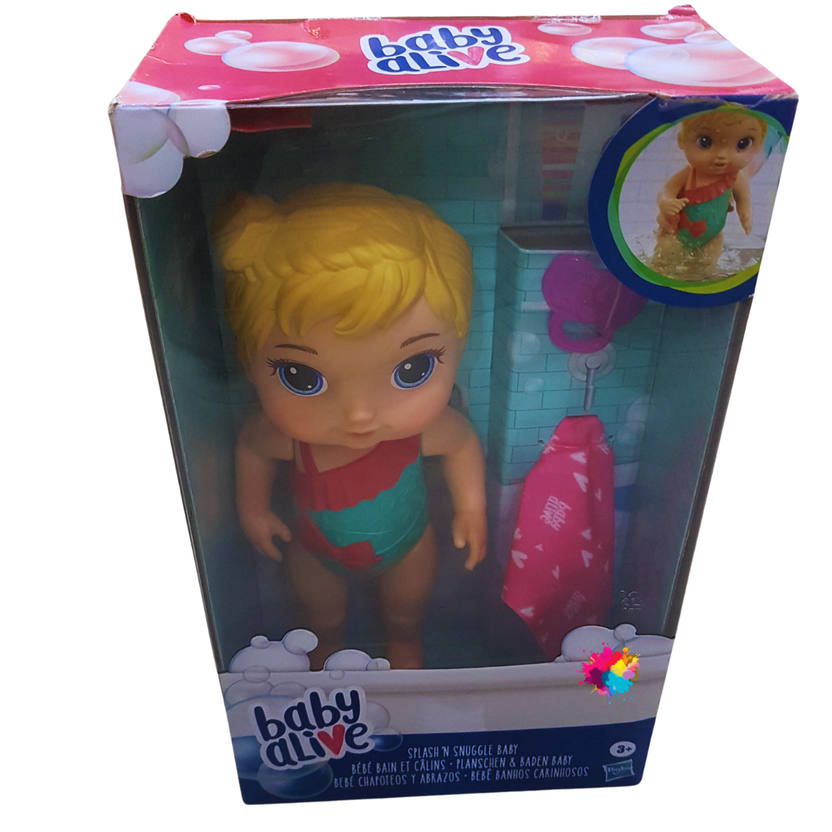 Baby Alive Splash 'N Snuggle Baby Doll - Blonde Hair Bath Time Doll for Kids (Ages 3+) Main image