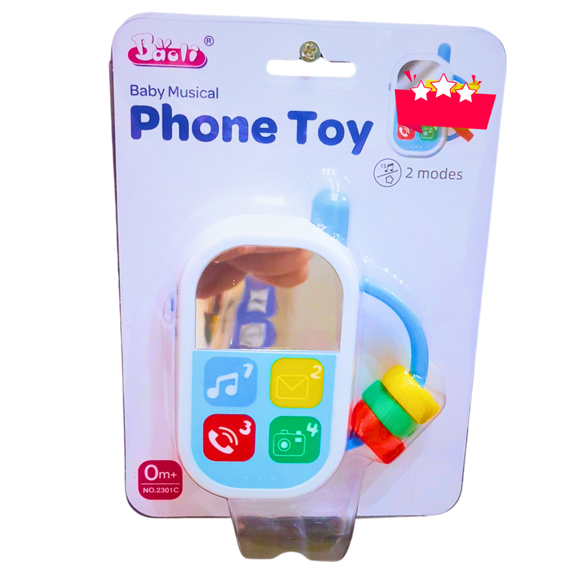 Baby Musical Phone Toy – Light & Sound, Mirror, Teether Ring – For Newborns & Toddlers (0M+) Main image