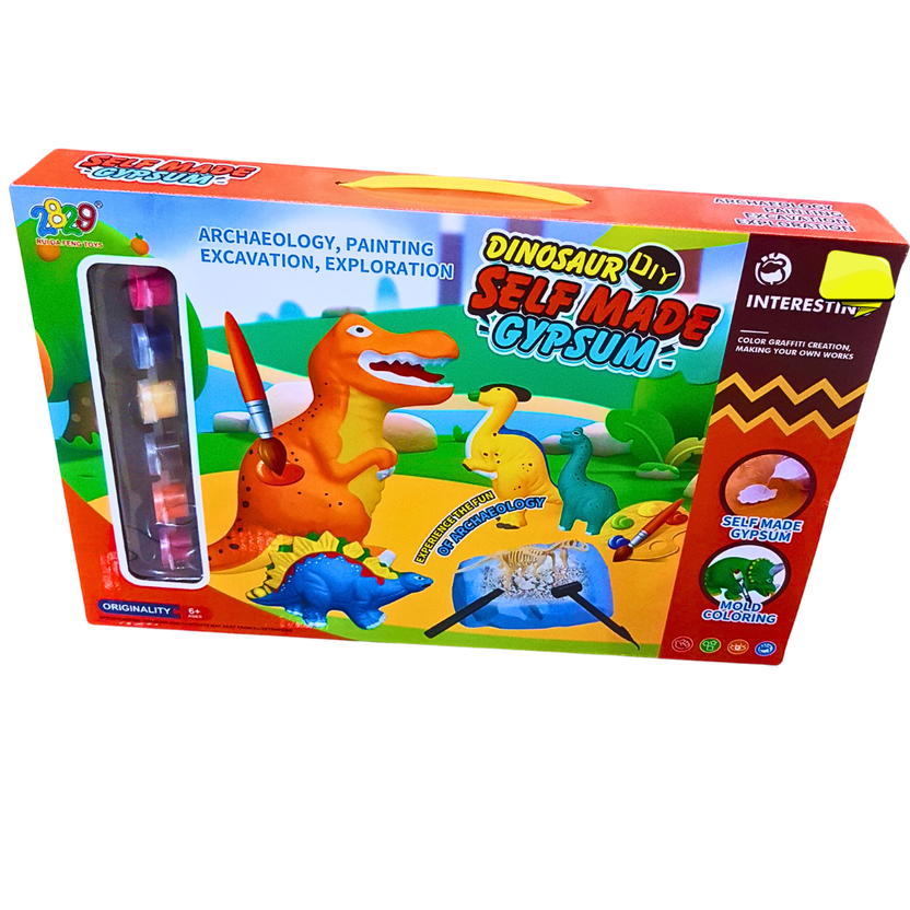 DIY Dinosaur Gypsum Craft Kit for Kids - Fun Painting & Excavation Set (6+) Main image