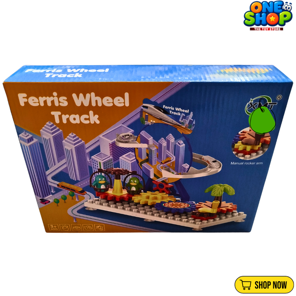 Ferris Wheel Track Building Block Set for Kids – DIY Gear-Powered Amusement Park Toy with Moving Ferris Wheel, Educational Construction Blocks, STEM Learning Toy for Boys & Girls 3+ Years