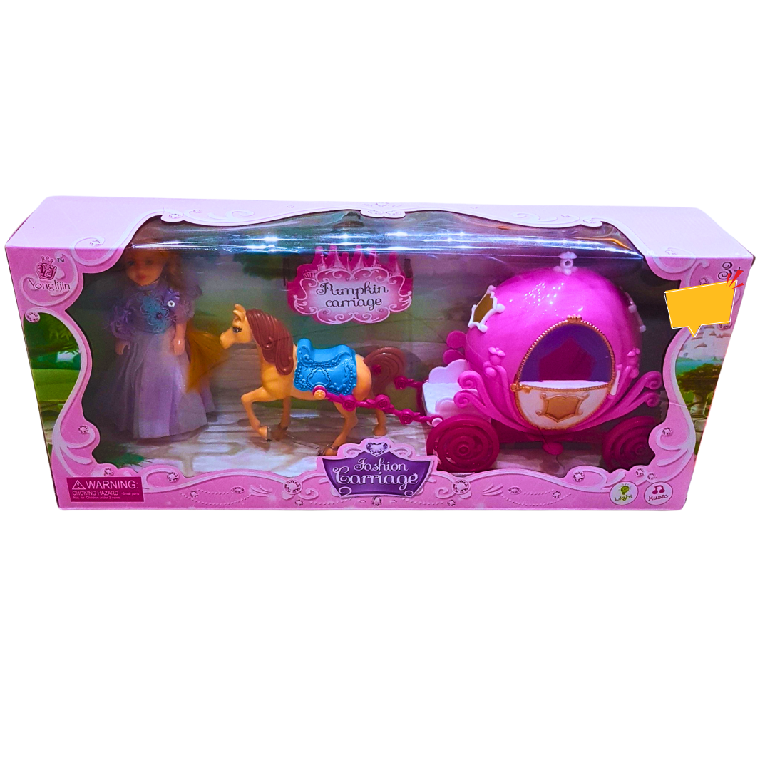 Princess Doll with Pumpkin Carriage and Horse – Fairytale Playset (3+ Years)