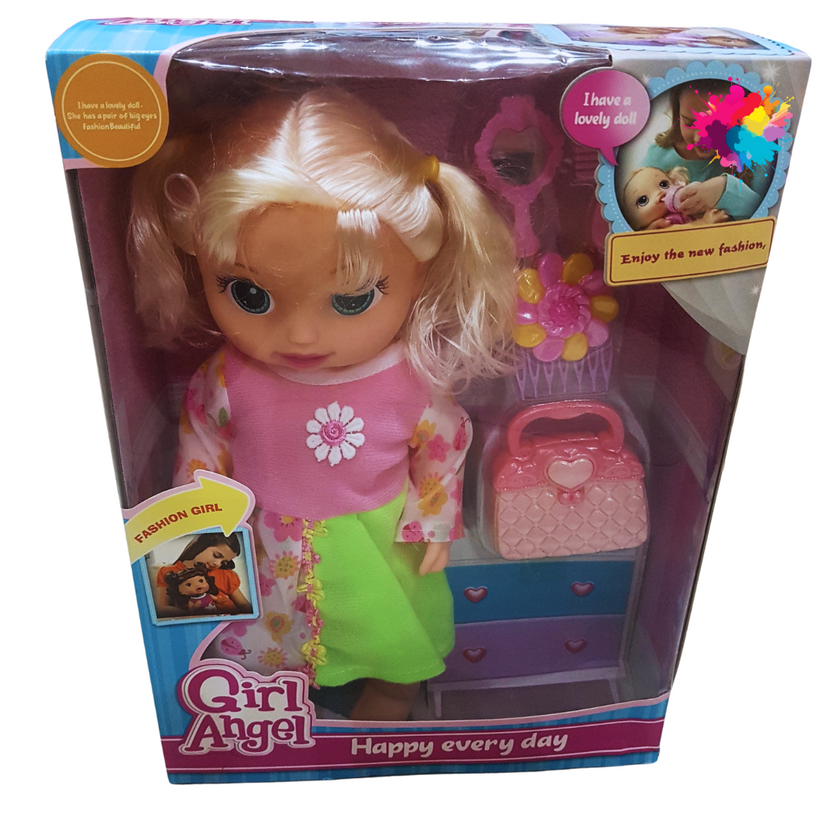 Girl Angel Fashion Doll - Happy Every Day Set with Accessories (Ages 3+) Main image