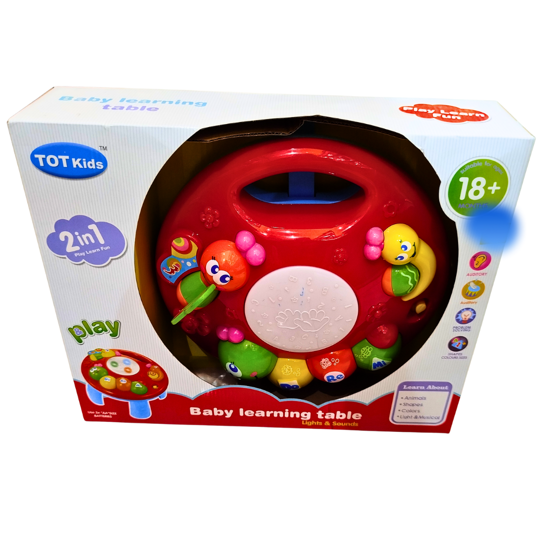 🧩 2-in-1 Baby Learning Table with Lights & Sounds – Musical Activity Center for Toddlers | TOT Kids Educational Toy for 18+ Months