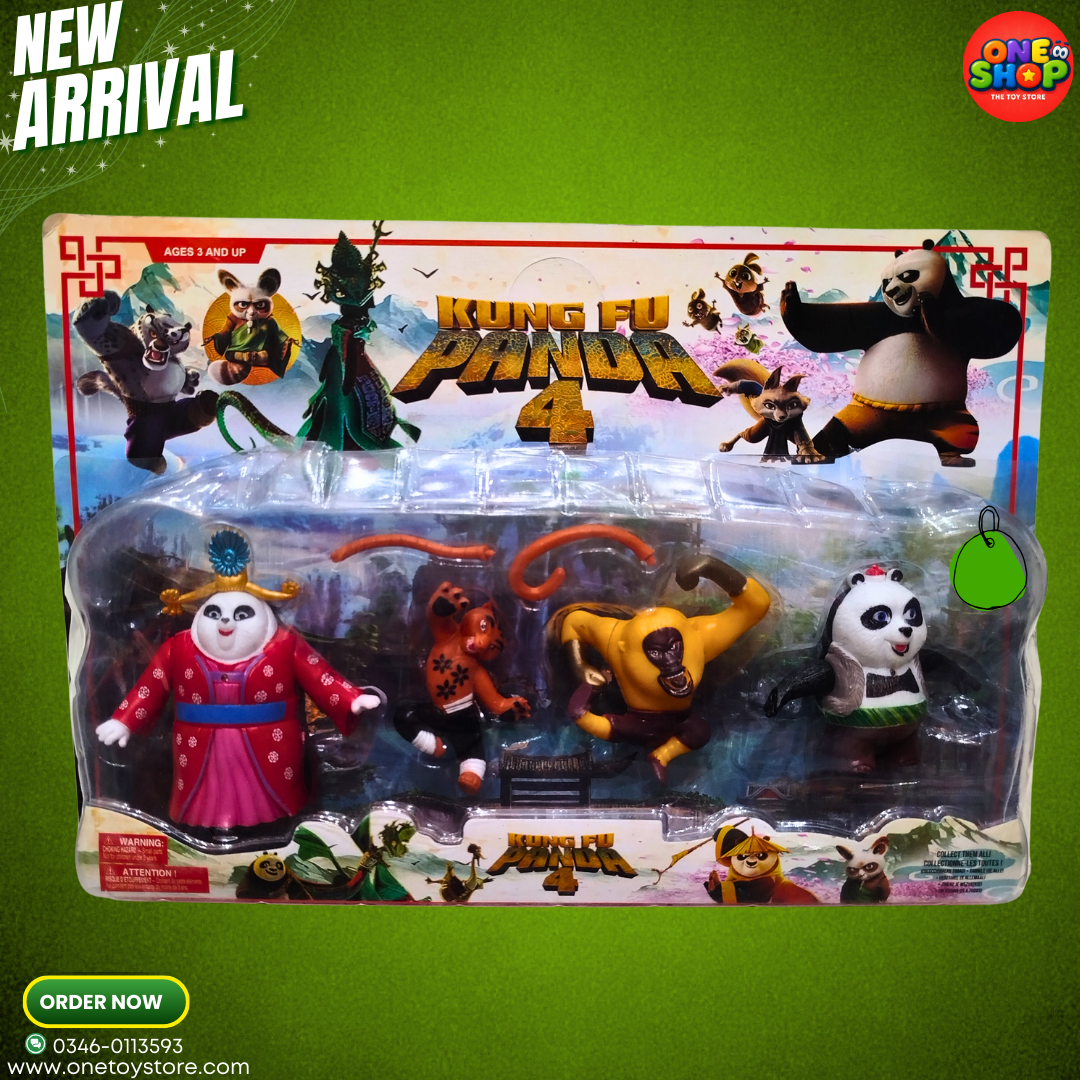 Kung Fu Panda 4 Action Figures Set for Kids – Po & Friends Cartoon Character Toy Pack | Kung Fu Panda Toys for Boys & Girls (3+)