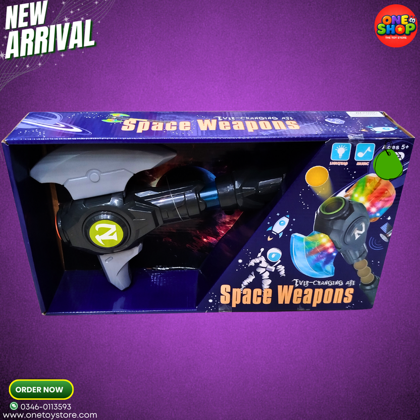 Space Weapons Light & Sound Toy Gun for Kids – LED Lighting Musical Space Blaster | Futuristic Sci-Fi Toy for Boys & Girls (5+) Main image