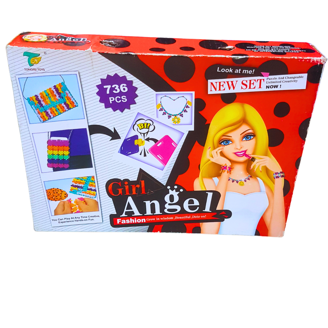 Girl Angel Fashion Scarf DIY Craft Kit – 736-Piece Creative Set for Designing Scarves & Jewelry (Ages 6+) Secondary image