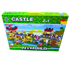 My World Castle Building Set – 589-Piece 2-in-1 Fortress Playset with Mini Figures & Battle Accessories (Ages 6-99)