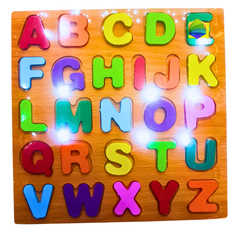 Wooden Alphabet Puzzle Board for Kids – A to Z Uppercase Letters Learning Toy | Montessori Educational Puzzle