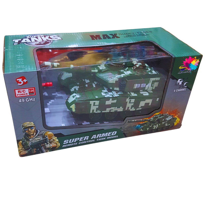 Super Armed Remote Control Tank | 1/24 Scale RC Military Vehicle | Ages 3+ Main image
