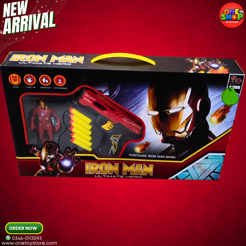 Iron Man Ultimate Hero Toy Set for Kids – Iron Man Action Figure with Dart Blaster & Mask | Superhero Role Play Toy for Boys (3+) Main image