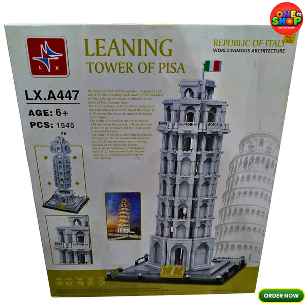 Leaning Tower of Pisa Building Blocks Set 1545 Pieces – Famous Architecture Model Kit for Kids & Adults | Educational Construction Toy | Italy Landmark Building Set