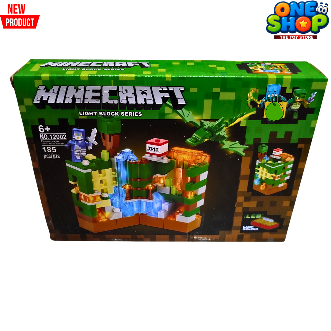 Minecraft Light Block Series LED Building Set – 185 PCS Adventure Construction Blocks Toy for Kids | Dragon & Warrior Figure Playset | Educational STEM Building Toy for Boys & Girls 6+ Secondary image