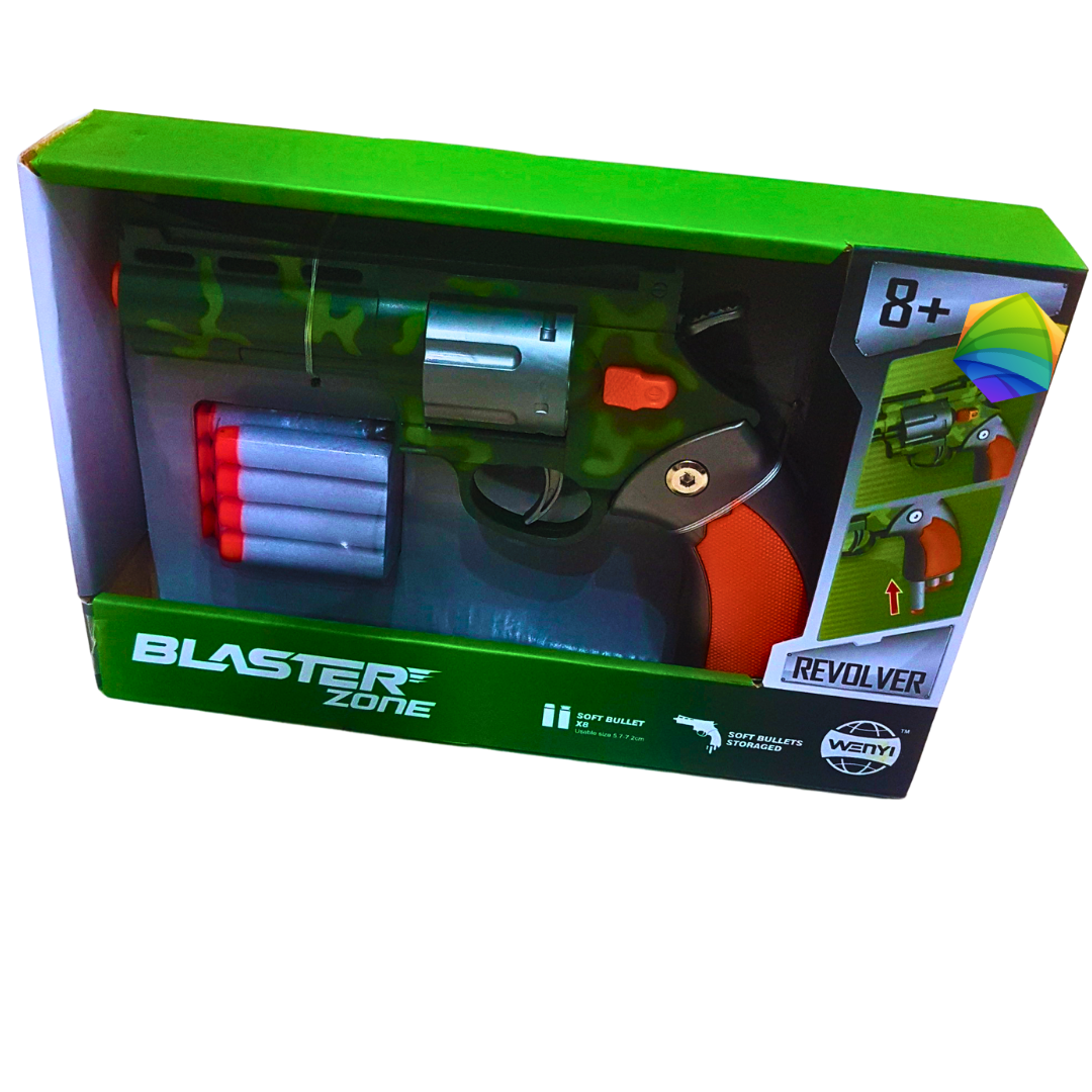 Blaster Zone Soft Bullet Toy Gun for Kids – Foam Dart Revolver with 6 Safe Bullets – Pretend Play Shooting Toy for Boys Age 8+