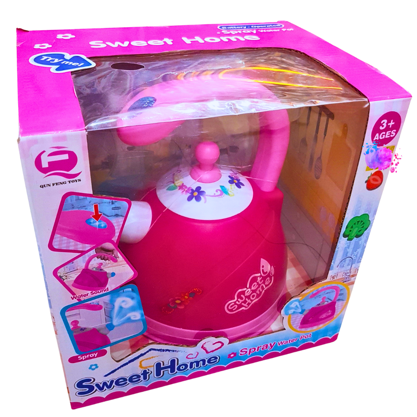 Sweet Home Battery Operated Spray Water Pot - Interactive Play Kitchen Toy for Kids Main image