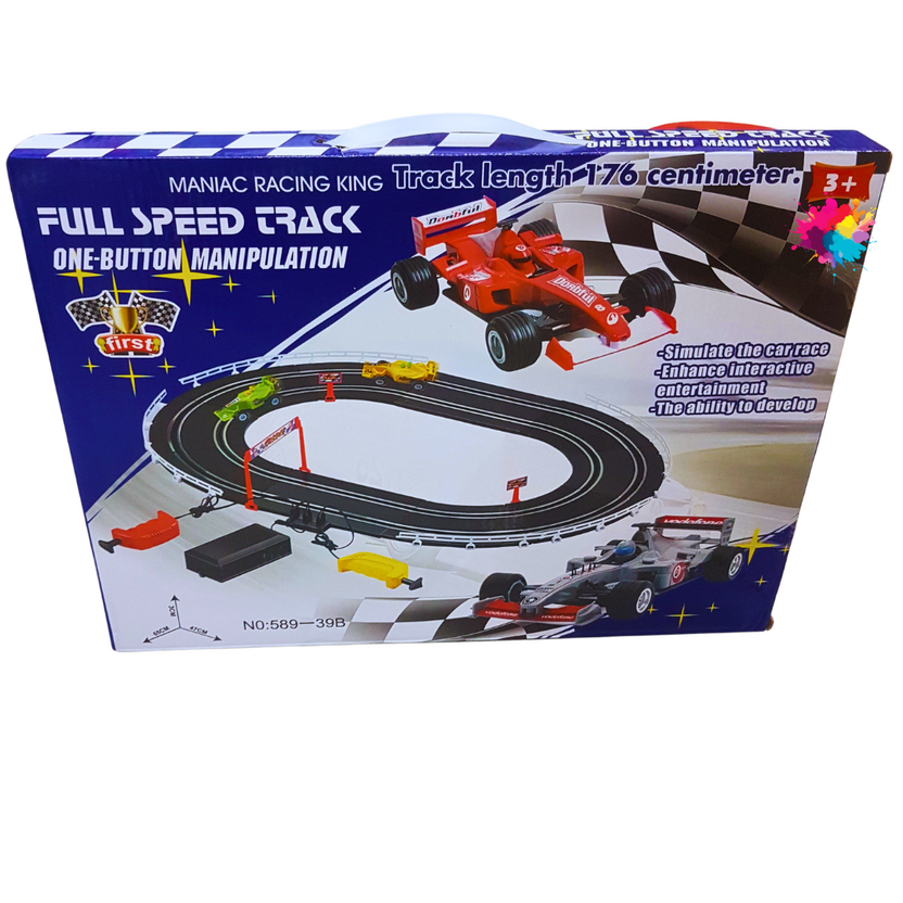 Full Speed Racing Track Set - 176 cm Track with One-Button Manipulation for Kids Main image