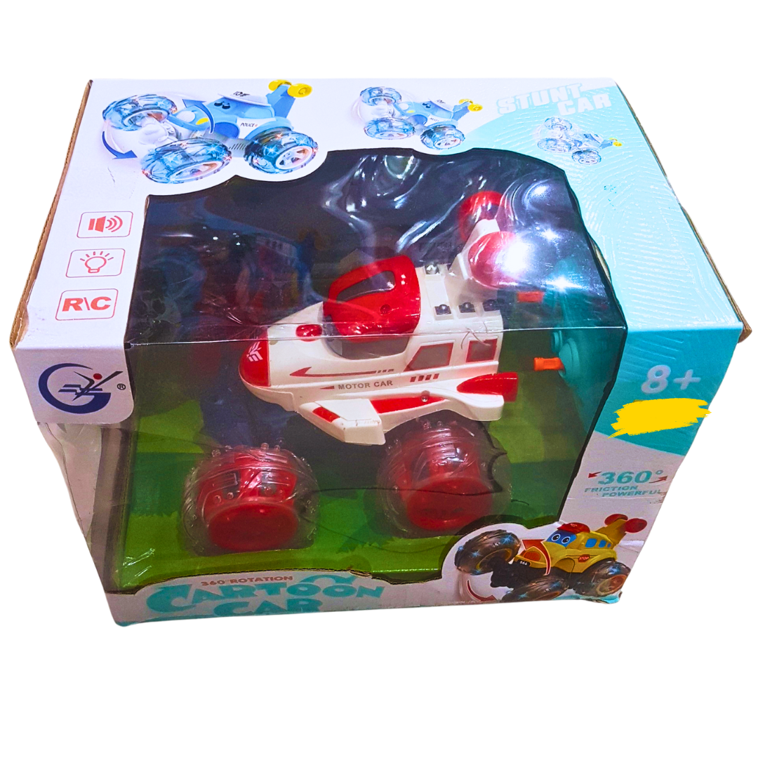 360° Rotating RC Stunt Car – Remote Control Flip Car with LED Lights & Music | High-Speed Rechargeable Off-Road Vehicle for Kids (8+)