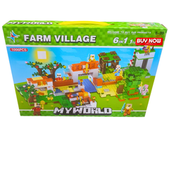 My World Farm Village Building Blocks – 1006 Pieces | 6-in-1 Minecraft-Inspired DIY Construction Toy Set for Kids Ages 6+