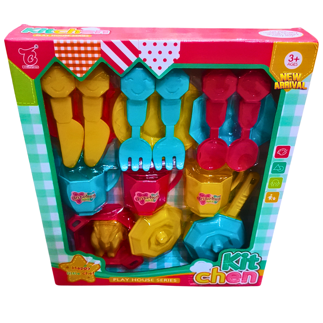 Kitchen Play Set for Kids – 22-Piece Pretend Cooking Toy Set | Educational Chef Role Play Kit for Girls & Boys Ages 3+