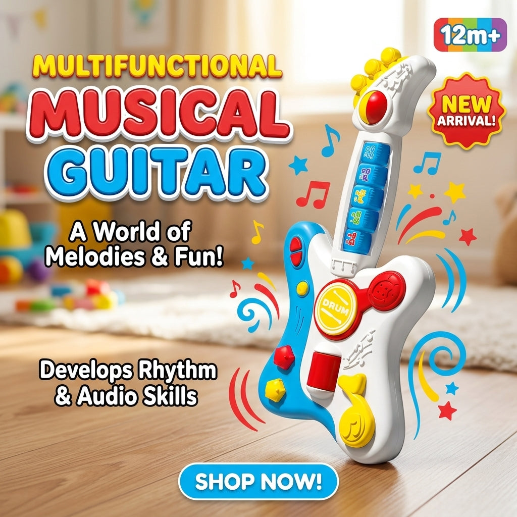 Multifunctional Musical Guitar – White and Blue