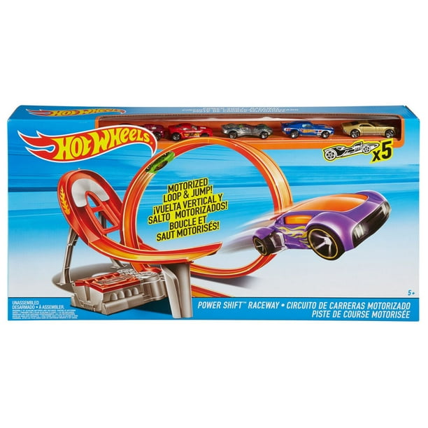 Hot Wheels Power Shift Raceway Track & Loop Set - High-Speed Motorized Cars for Competitive Play