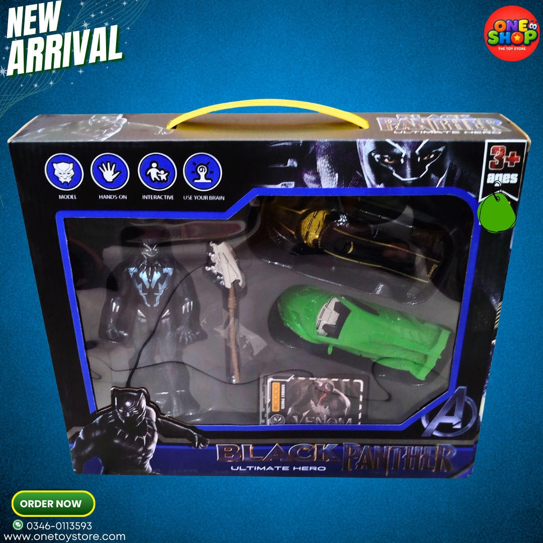 Black Panther Ultimate Hero Toy Set for Kids – Superhero Action Figure with Mask & Dart Blaster | Marvel Avengers Role Play Toy (3+)