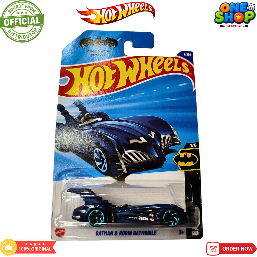 Hot Wheels Batman & Robin Batmobile Die-Cast Car – DC Superhero Batmobile Toy for Kids & Collectors