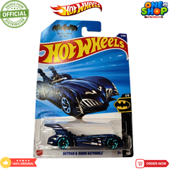 Hot Wheels Batman & Robin Batmobile Die-Cast Car – DC Superhero Batmobile Toy for Kids & Collectors