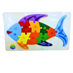 Wooden Fish Number Puzzle for Kids – 1 to 14 Counting Puzzle Toy | Montessori Educational Math Toy