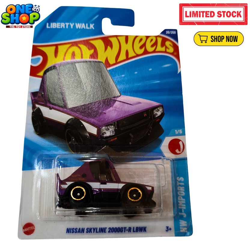 Hot Wheels Nissan Skyline 2000GT-R LBWK Die-Cast Car – Liberty Walk 1:64 Scale | JDM Collectible Toy Car for Kids Main image