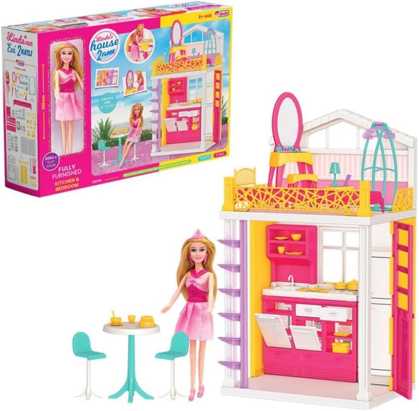 Dede 03734 Linda's 2-Storey House, Multicolored Main image