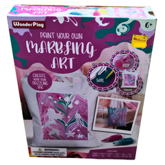 🎨 WonderPlay Paint Your Own Marbling Art Kit – DIY Swirl Art Bag for Kids (6+ Years) | Create Unique Marbled Tote Designs