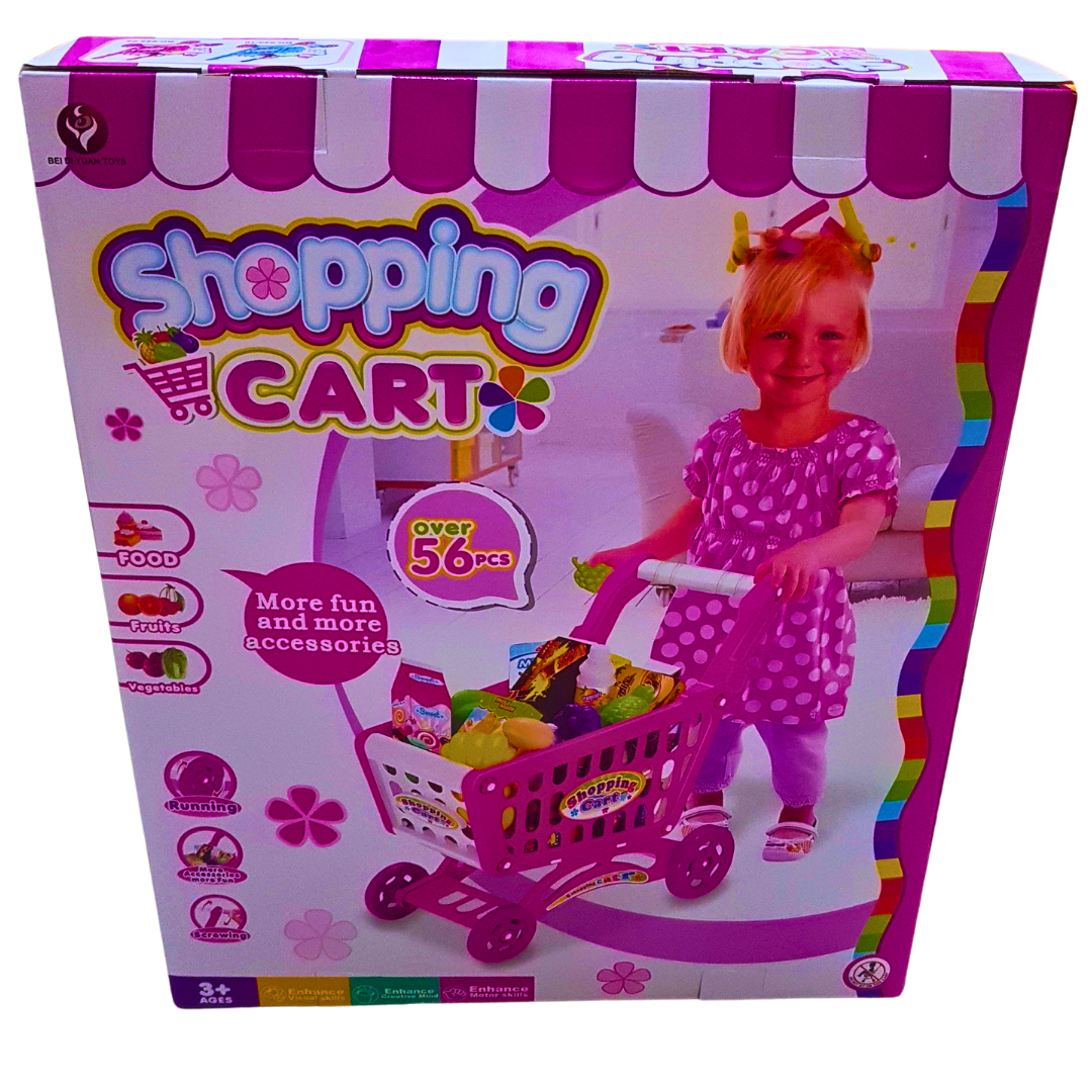 Kids Shopping Cart Playset – Over 56 Pieces of Food, Fruits & Accessories (3+ Years) Secondary image